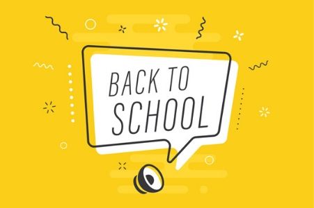 Back to school illustration on a yellow background